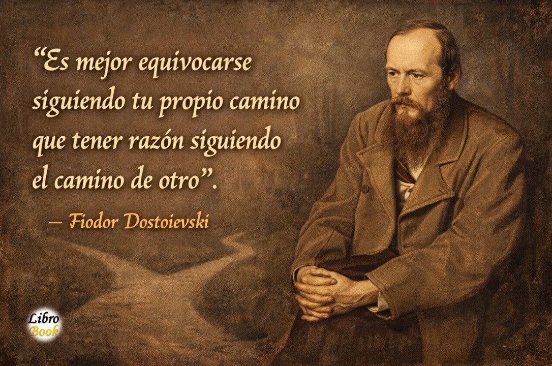 libro_librobook's tweet photo. «Es mejor equivocarse siguiendo tu propio camino que tener razón siguiendo el camino de otro», Fiodor Dostoievski

#frases #quotes #literatura https://t.co/6KTph5gOuQ