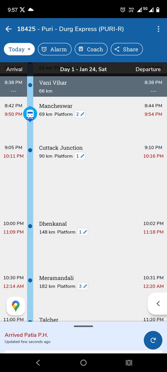 hemant_miku's tweet photo. Everyday I got a Train namely Puri Durg 18425 late 1 hour above so I requested the railway Department to kindly improve the timing  positively. https://t.co/hQHkXOlU4k