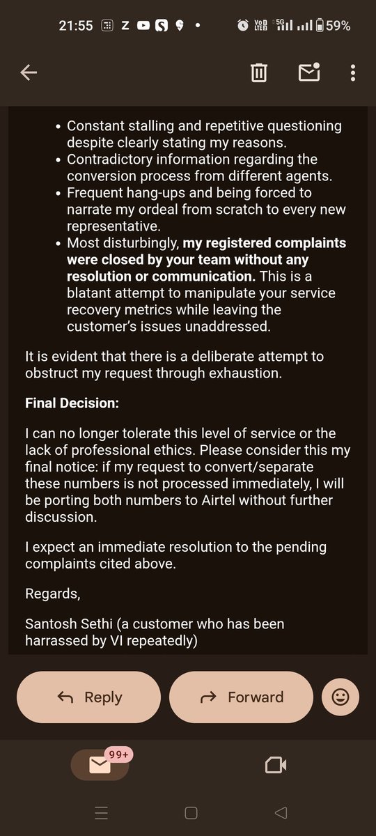 sethisantosh562's tweet photo. I am officially saying that I'm done with Vi @ViCustomerCare @ViNewsOfficial
@TRAI PTAL https://t.co/HreWDEmmXT