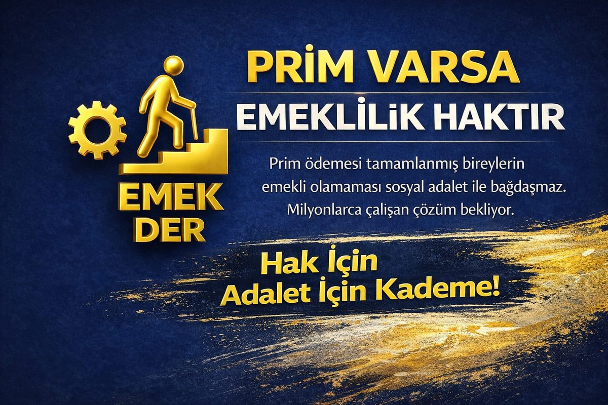 Prim ödeyen var, çalışan var;
ama emeklilikte adalet yok.
Bu tablo sürdürülemez.
Çözüm: Prime dayalı kademeli emeklilik.
Prim esaslı kademeli emeklilik anayasal haktır.
<a href="/eczburhan/">Burhanettin Bulut</a> <a href="/nimetozdemir34/">Nimet Özdemir</a>
<a href="/semradincerchp/">Semra Dinçer</a> <a href="/vekilimizeylem/">Eylem Ertuğ Ertuğrul</a> 
<a href="/EnsarAytekin10/">Ensar Aytekin</a> <a href="/SibelSuicmez/">Av. Sibel Suiçmez</a> 
<a href="/nurhayataltaca/">Nurhayat ALTACA KAYIŞOĞLU</a>