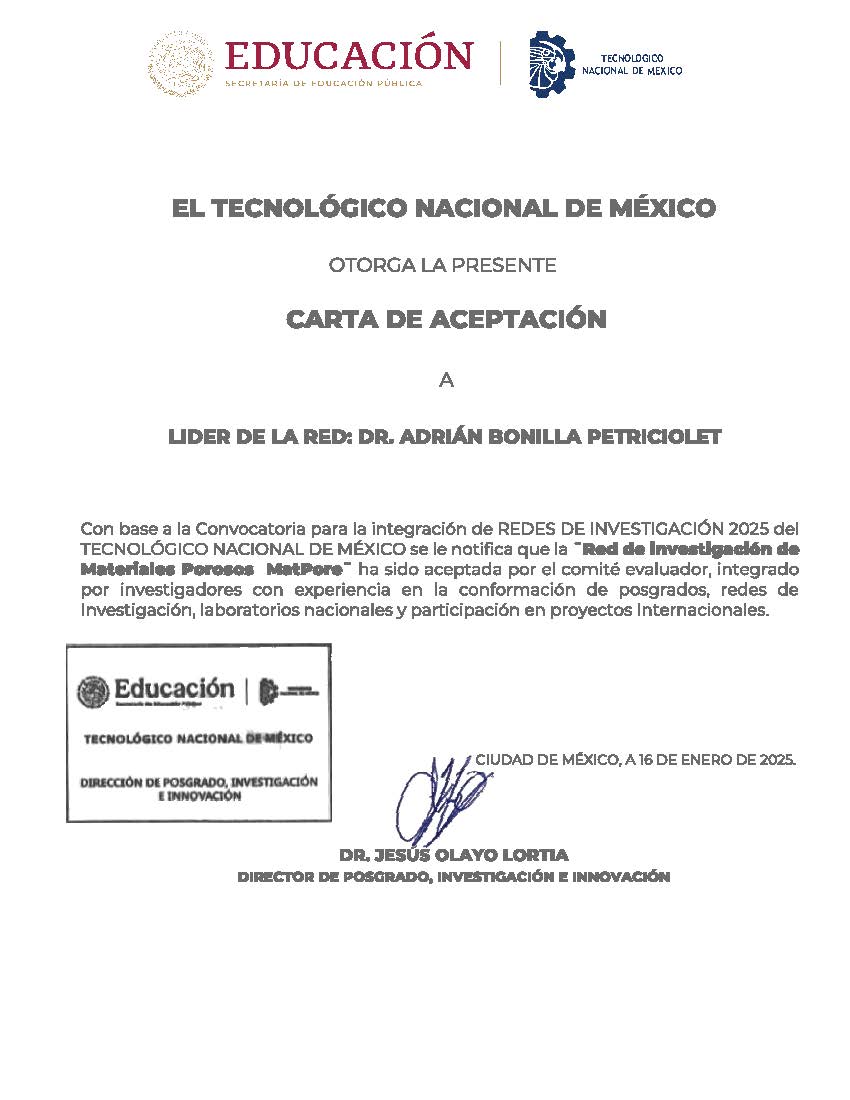 Laboratorio Nacional de Materiales Porosos tweet media