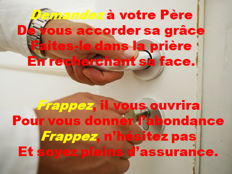 yvesprigent2's tweet photo. Matthieu 7 v 7-8 :
« Demandez, et l’on vous donnera ; cherchez, et vous trouverez ; frappez, et l’on vous ouvrira. Car quiconque demande reçoit, celui qui cherche trouve, et l’on ouvre à celui qui frappe ».
https://t.co/s4CTlYmwBv https://t.co/79YWUSZWcP