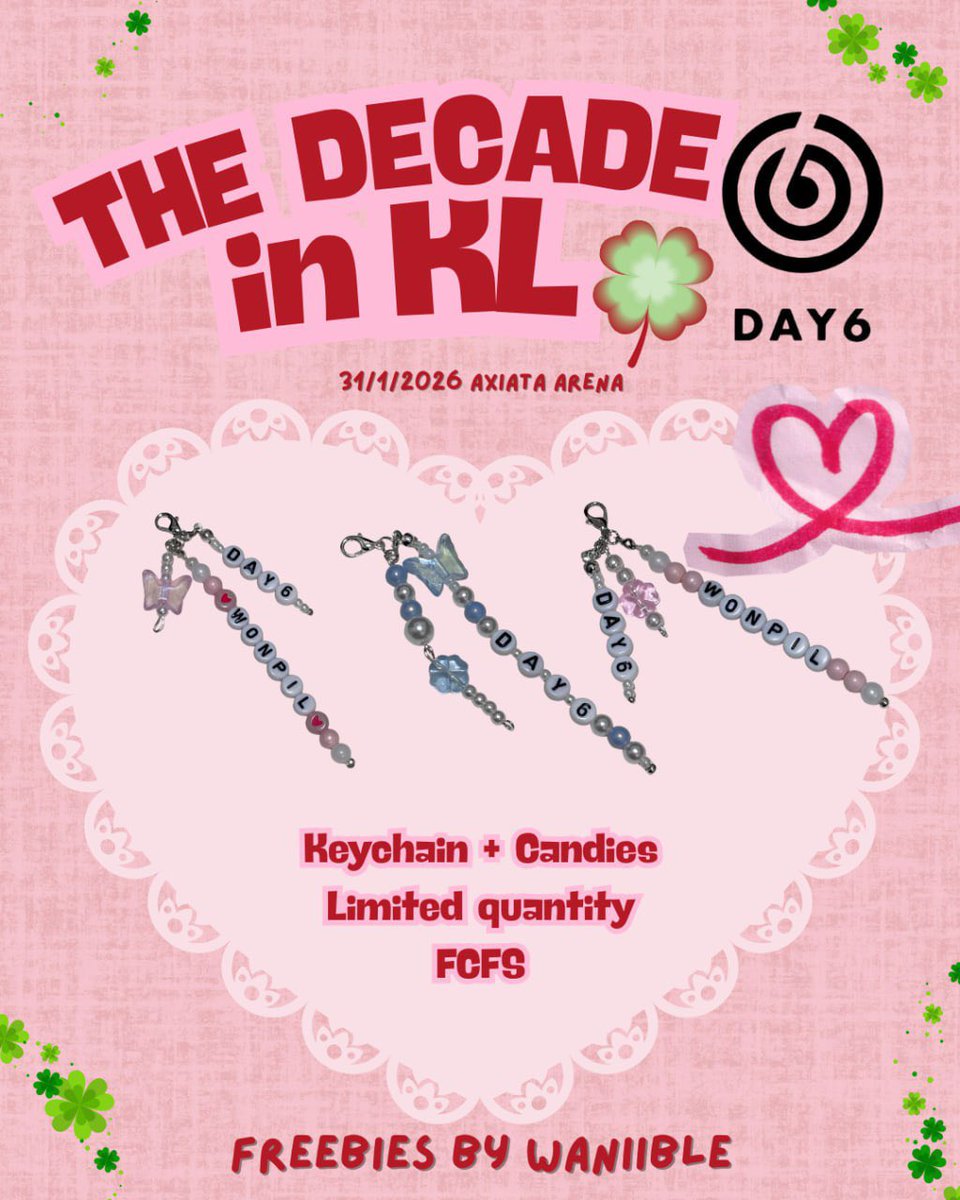 waniible's tweet photo. Freebies DAY6 THE DECADE IN KL🍀

I’m giving away 1 set: keychain + candies 

How to join: 
• RT &amp; like this post 
• Just say hi to me on dday

𝙋𝙡𝙚𝙖𝙨𝙚 𝘿𝙊 𝙉𝙊𝙏 𝙧𝙚𝙨𝙚𝙡𝙡 / 𝙩𝙝𝙧𝙤𝙬 𝙖𝙬𝙖𝙮 𝙩𝙝𝙚 𝙛𝙧𝙚𝙚𝙗𝙞𝙚𝙨 𝙮𝙖. 𝘼𝙢𝙗𝙞���� 𝙠𝙖𝙡𝙖𝙪 𝙣𝙖𝙠 je #DAY6inKL https://t.co/IK53BOmlRj