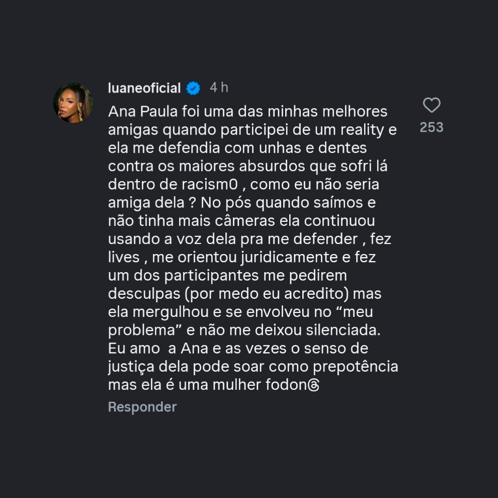 forumeplay's tweet image. Luane Dias falou sobre a amizade dela com a Ana Paula em A Fazenda 10.