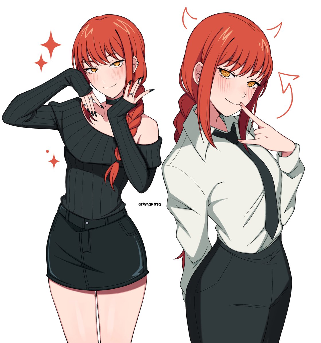 マキマ(チェンソーマン) 「makima doodles」|crema 💕 comms closedのイラスト