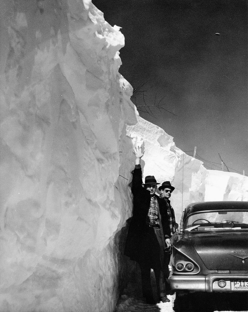 NCmuseumhistory's tweet image. In February and March of 1960, a series of storms hit western North Carolina. Boone recorded nearly seven feet of snow, and it was the coldest March on record in North Carolina at the time. These striking photos highlight the historic event.