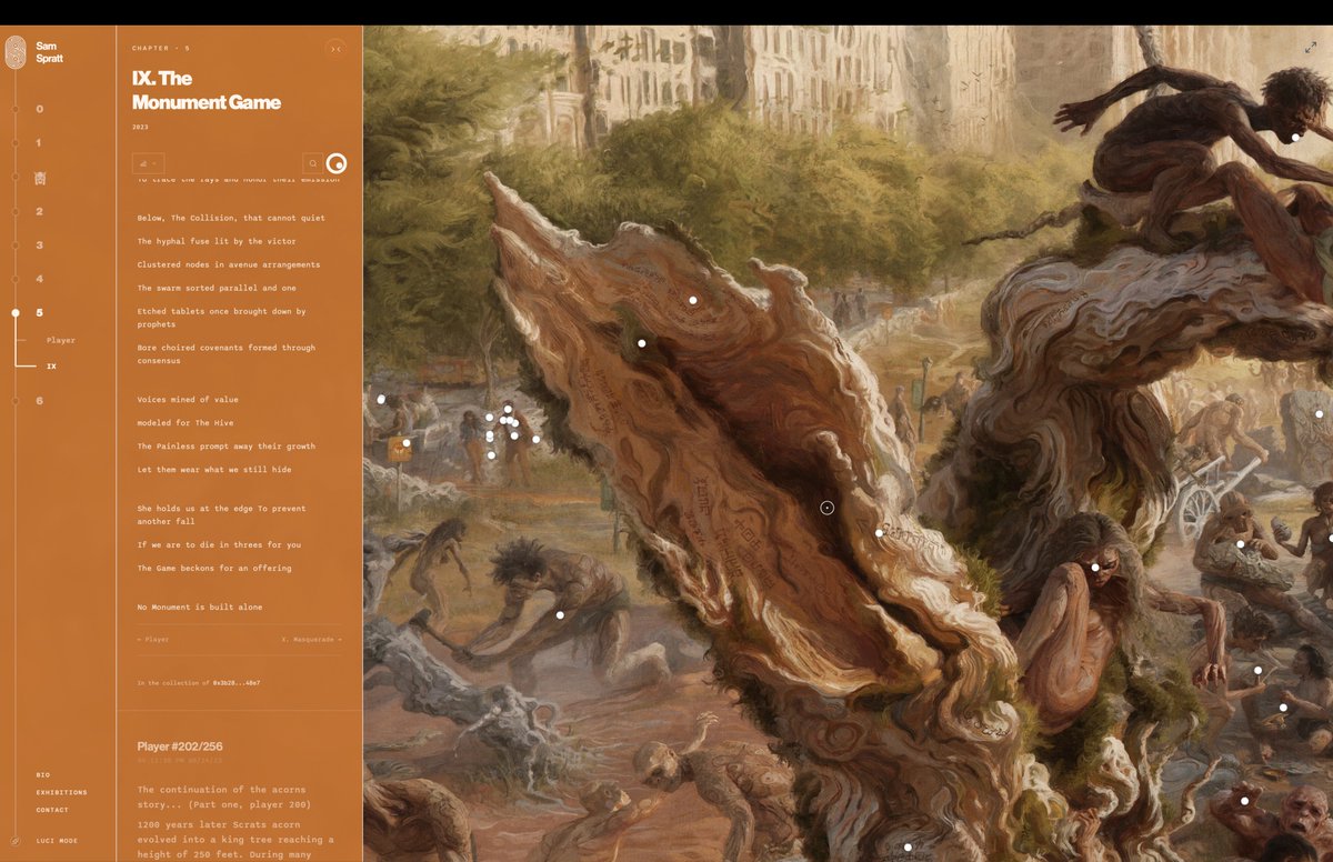 SamSpratt's tweet image. It's a pure loss that Nifty Gateway is closing its doors.

The closure is weighty. Time will be kind to their role, but I largely just sit in gratitude for what was given to me by its people before an ending we had to prepare for unfolded.

If you look closely at the paintings…