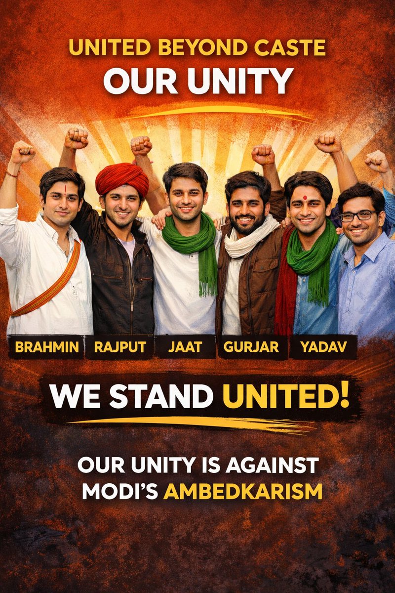 AbhinayWithYou's tweet photo. मैं अपने उन सभी OBC भाइयों का, जो हमारे जाट, गुर्जर, यादव आदि समाज से आते हैं, दिल से धन्यवाद करता हूँ।

जो इस UGC बिल के विरोध में मजबूती से आगे आए हैं।

ऐसा जिगरा आप लोगों में ही हो सकता है।

दो किलो चावल में बिककर धर्म बदलने वालों की औकात से बाहर की बात है यह।

#ShameOnUGC https://t.co/F13E7yjZ4l