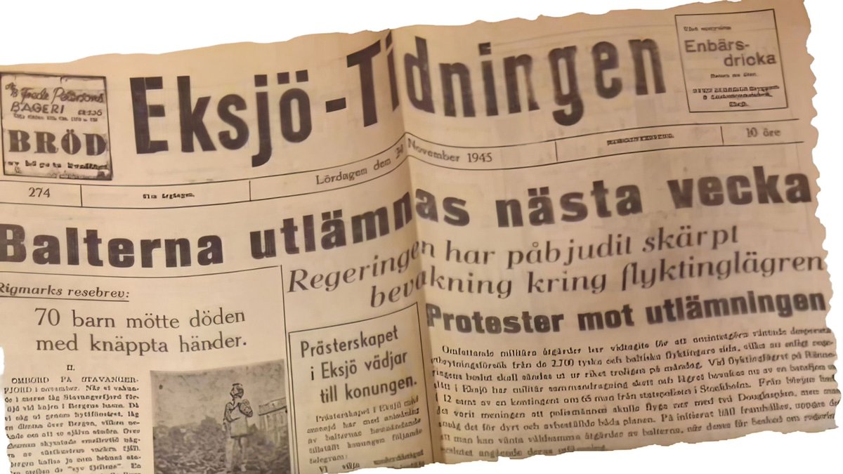 Sverigeesterna's tweet photo. Baltulämningen uppmärksammas i Eksjö 80 år senare https://t.co/wMjdqAu2kI https://t.co/gh4EnYzlKs