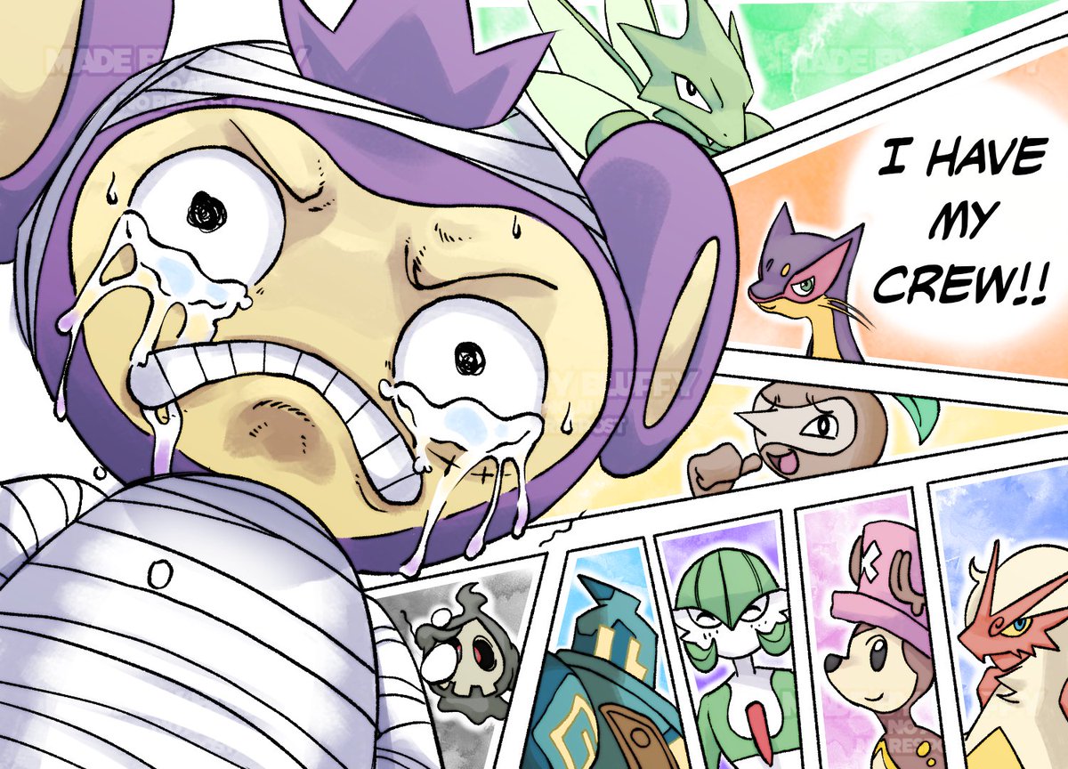 wwonkoo's tweet image. ONE PIECE x POKéMON 3

"I have my crew!"