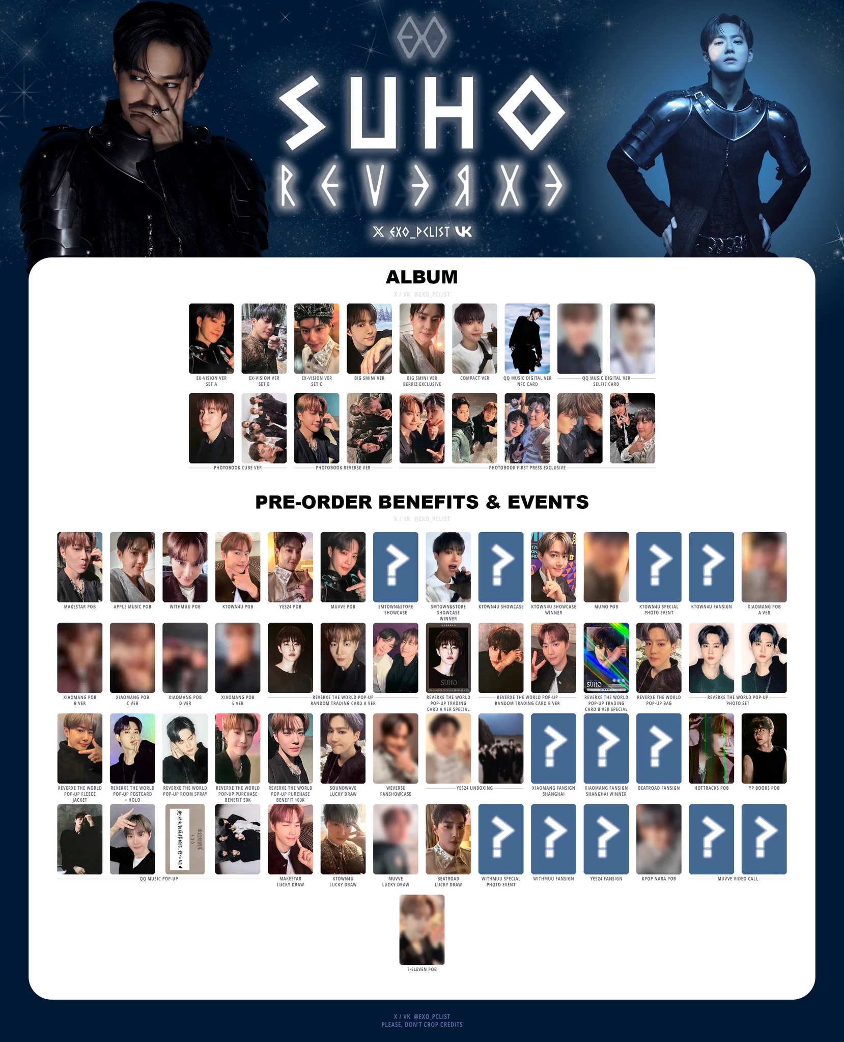 EXO's photocard lists | ot9 (@exo_pclist) / X