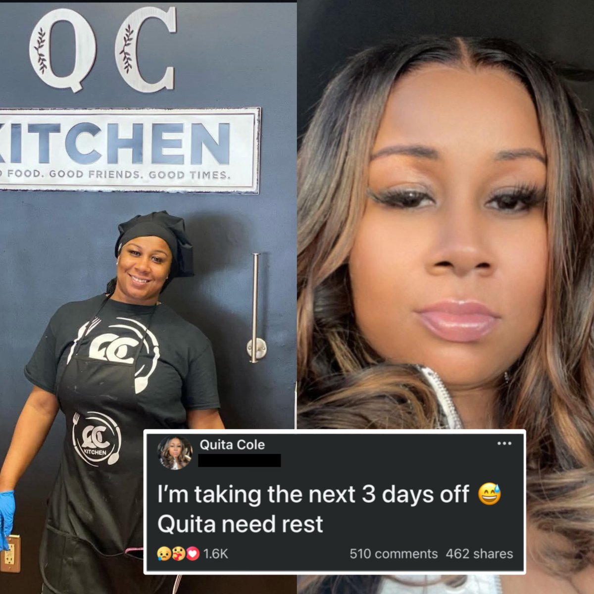 FightStorage's tweet image. REPORT: 40-year-old Quita Cole worked 7 days a week, overworked and burnt out. She took a nap and never woke up after saying “Quita needs rest”. 💔📷 📷🕊️
