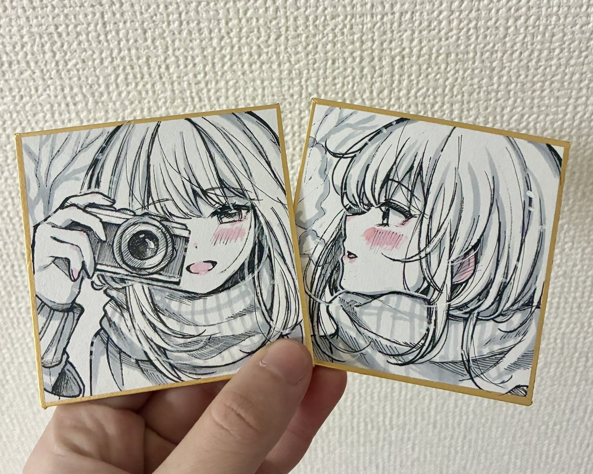 關 頑亭　色紙 今日になっちゃった 関西コミティア用の水彩色紙描きました！ 豆色紙は