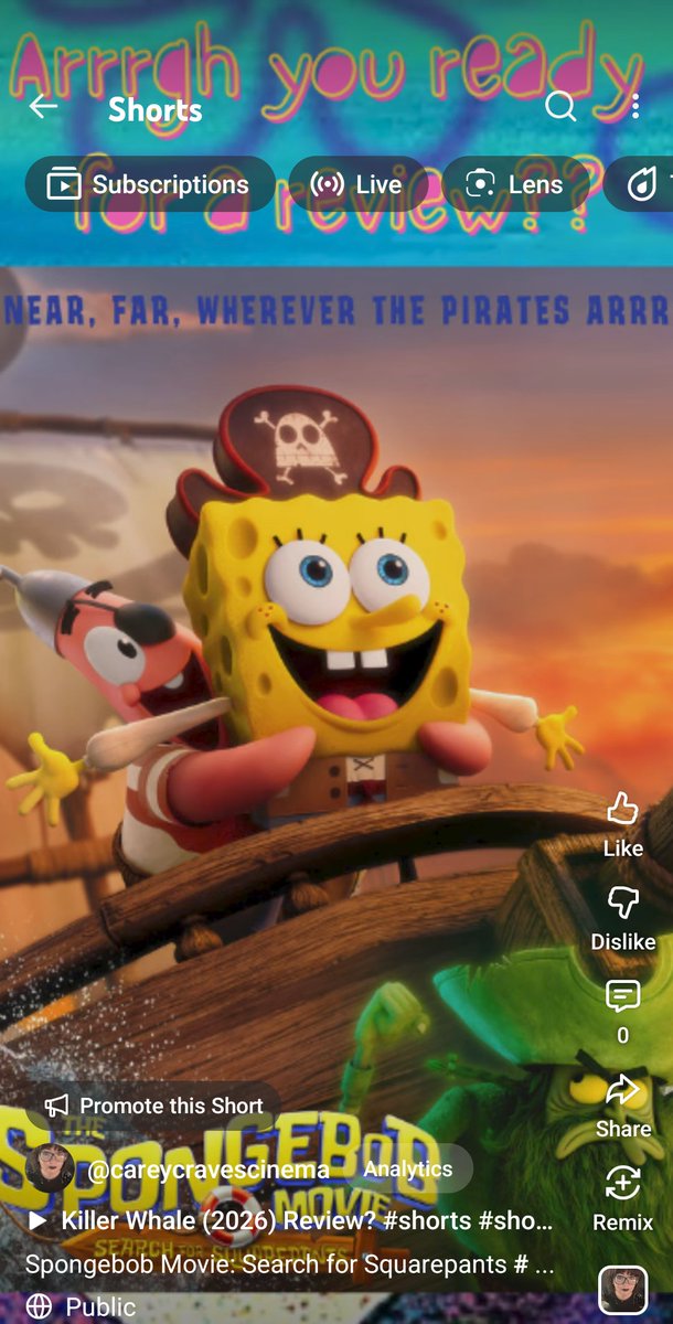 youtube.com/shorts/c8NTzji…
Check out my goofy review for the Spongebob movie: Search for Squarepants. Be there or be square...either way, it's all goooood