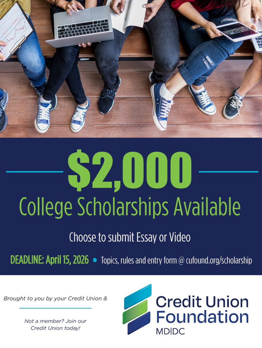 Happy #InternationalDayOfEducation! 📚✨ We’re committed to helping our members reach their academic goals. Applications are officially OPEN for the CU Foundation Scholarship Program! 🎓

Don't miss your chance—apply now: cufound.communityforce.com/Login.aspx