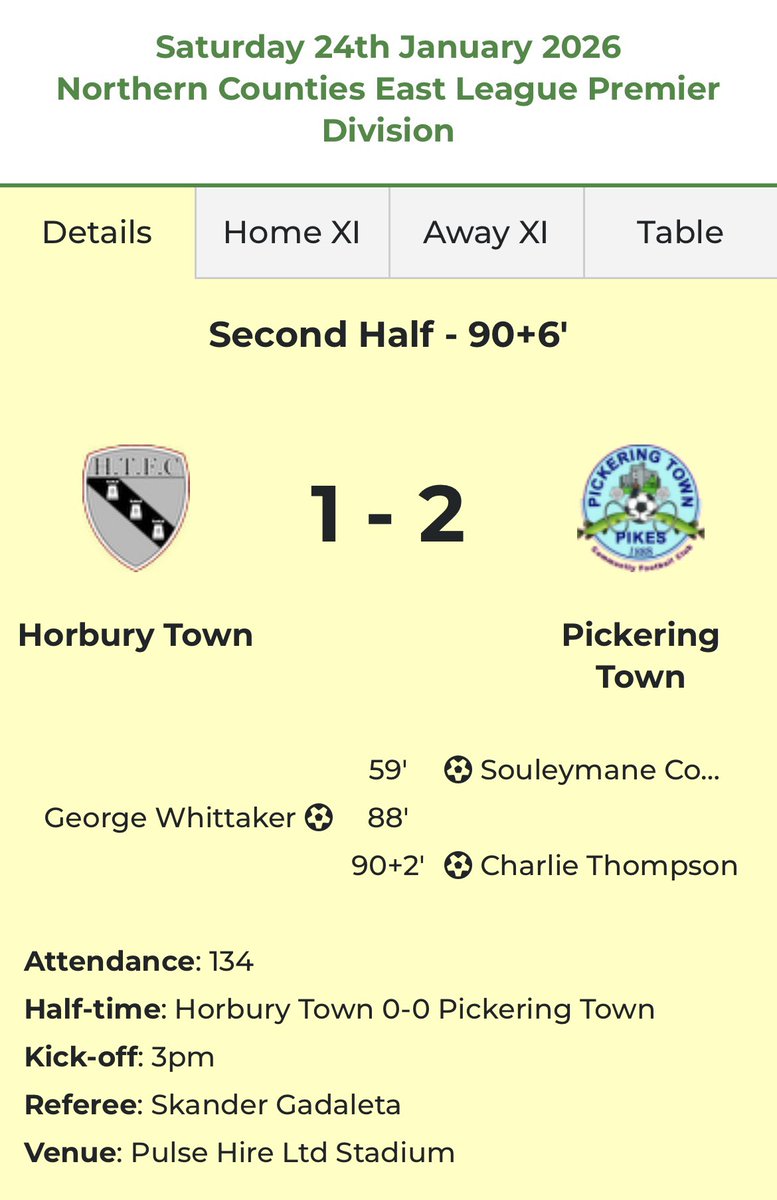 Pickering Town FC tweet media