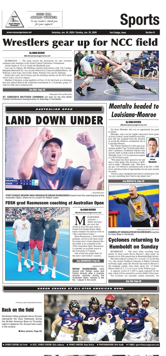 DanaBecker's tweet image. Trip of a lifetime for @Rasmussen10s with @jodar_rafa @UVAMensTennis @AustralianOpen @WartburgTennis @FDCSD

messengernews.net/sports/local-s…