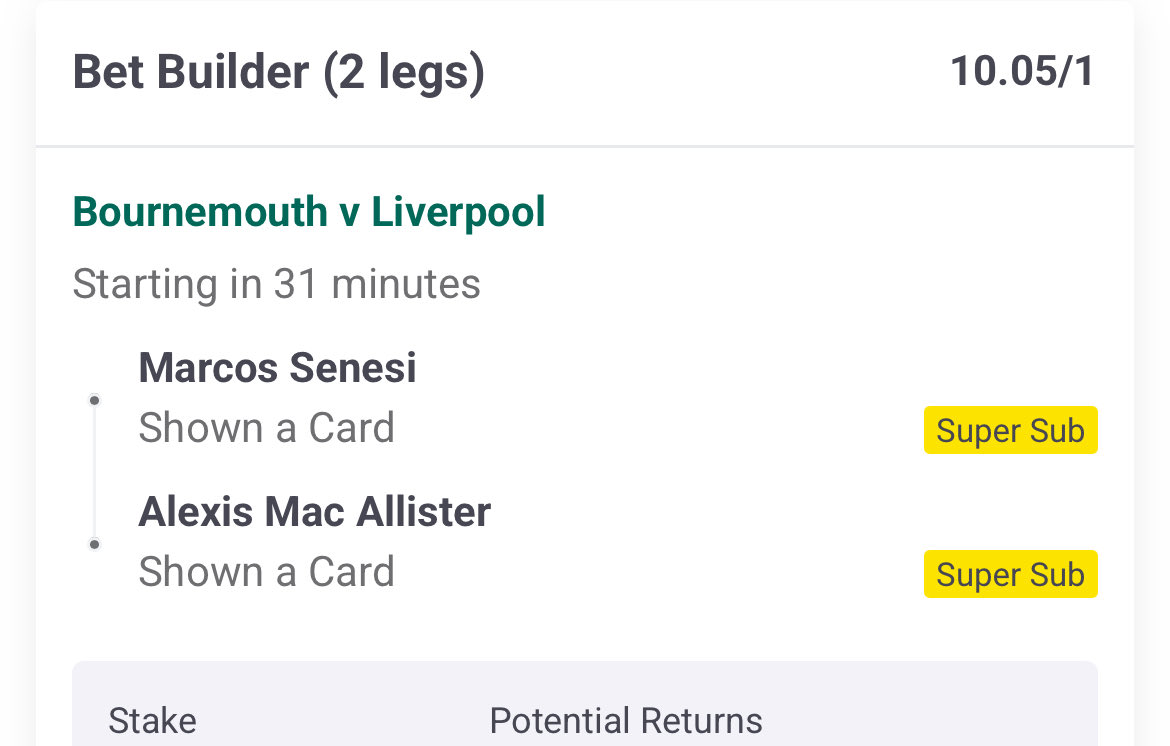 Yellowcardtips's tweet image. ⚽ BOURNEMOUTH vs LIVERPOOL ⚽

➡️ 3/1 Card Single 🟨
➡️ 10/1 Card Double 🟨🟨
➡️ 8/1 Bet Builder 🎯

So unlucky today so far !! 💸 Stake responsibly

#bettingtwitter #gamblingtwitter #footballtwitter
#ukbetting #ukpunters
#bournemouth #afcb #liverpool #lfc
#premierleague #epl