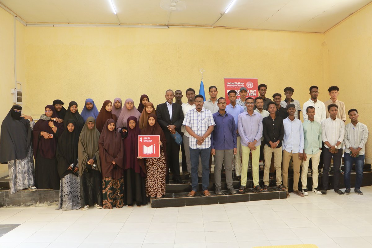 UNASOMALIA's tweet photo. Mogadishu, 24 January 2026 – @UNASOMALIA  marked the International Day of Education 2026 with a keynote lecture at @Accorduniv 
The lecture was delivered by Ambassador Jamal Ahmed Ibrahim, a member of the UNASOMALIA Governing Council and former Head of Mission of IGAD to Somalia. The event emphasized education's critical role in achieving sustainable development and peace.
This partnership highlights UNASOMALIA’s commitment to advancing Sustainable Development Goal 4 (Quality Education) and fostering global citizenship among Somalia's youth.