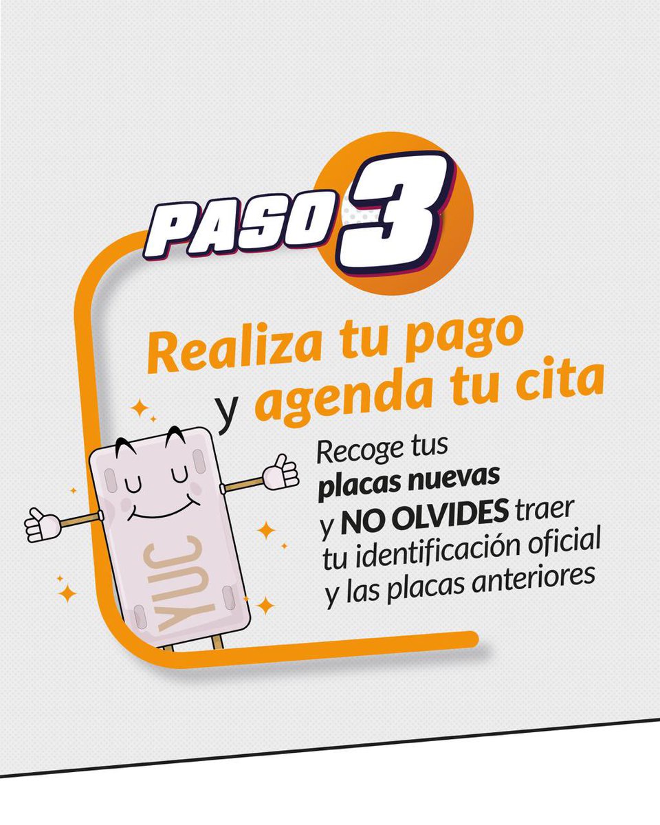 🚗 El reemplacamiento en Yucatán se extiende hasta el 30 de junio de 2026.

Haz tu trámite fácil y rápido en 3 pasos. (1/2)