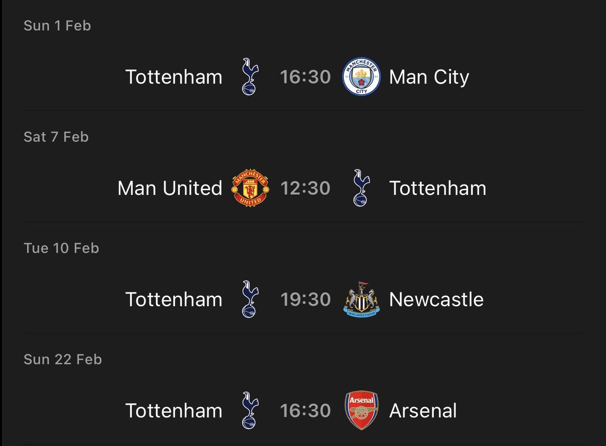 xAlexTHFC's tweet image. Our next 4 prem games

Currently 8 points above the relegation zone

We are in big BIG trouble