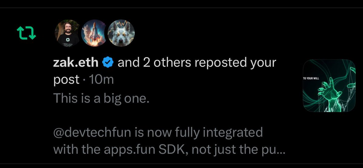 devtechfun's tweet image. This is the signal.

Official repost from @appsfunsol and @0xzak
Day one usage
Real builders
Real volume
Real execution

DEVtech did not get boosted
It got used

One of the most used apps on day one because the tooling works
Because creators and developers actually need this…