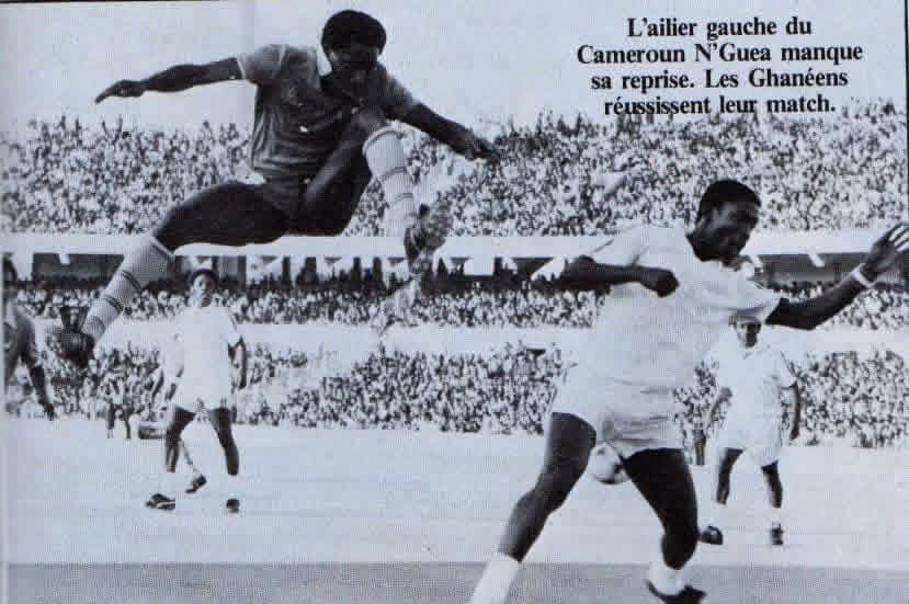 OTDAfroFootball's tweet photo. Images from Ghana-Cameroon, 1982 African Nations Cup in Libya, featuring Abéga, Milla and Nguéa https://t.co/g2WMoRkwDJ