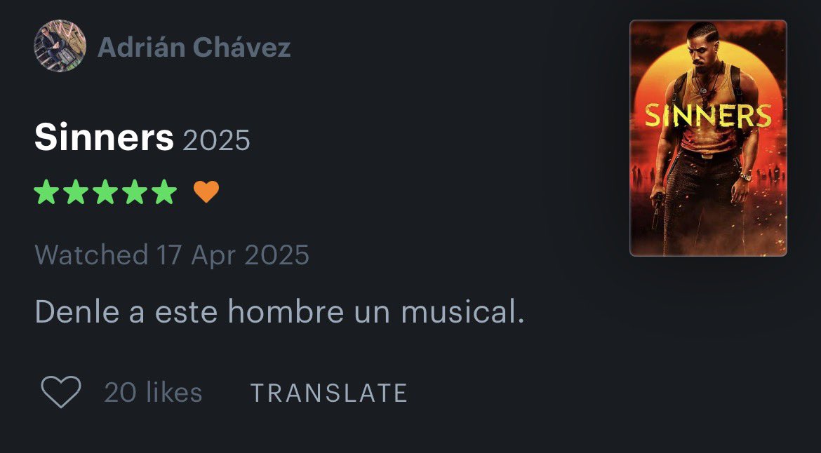 Yo: la Academia está híper hypeando ‘Sinners’.

También yo en abril:
