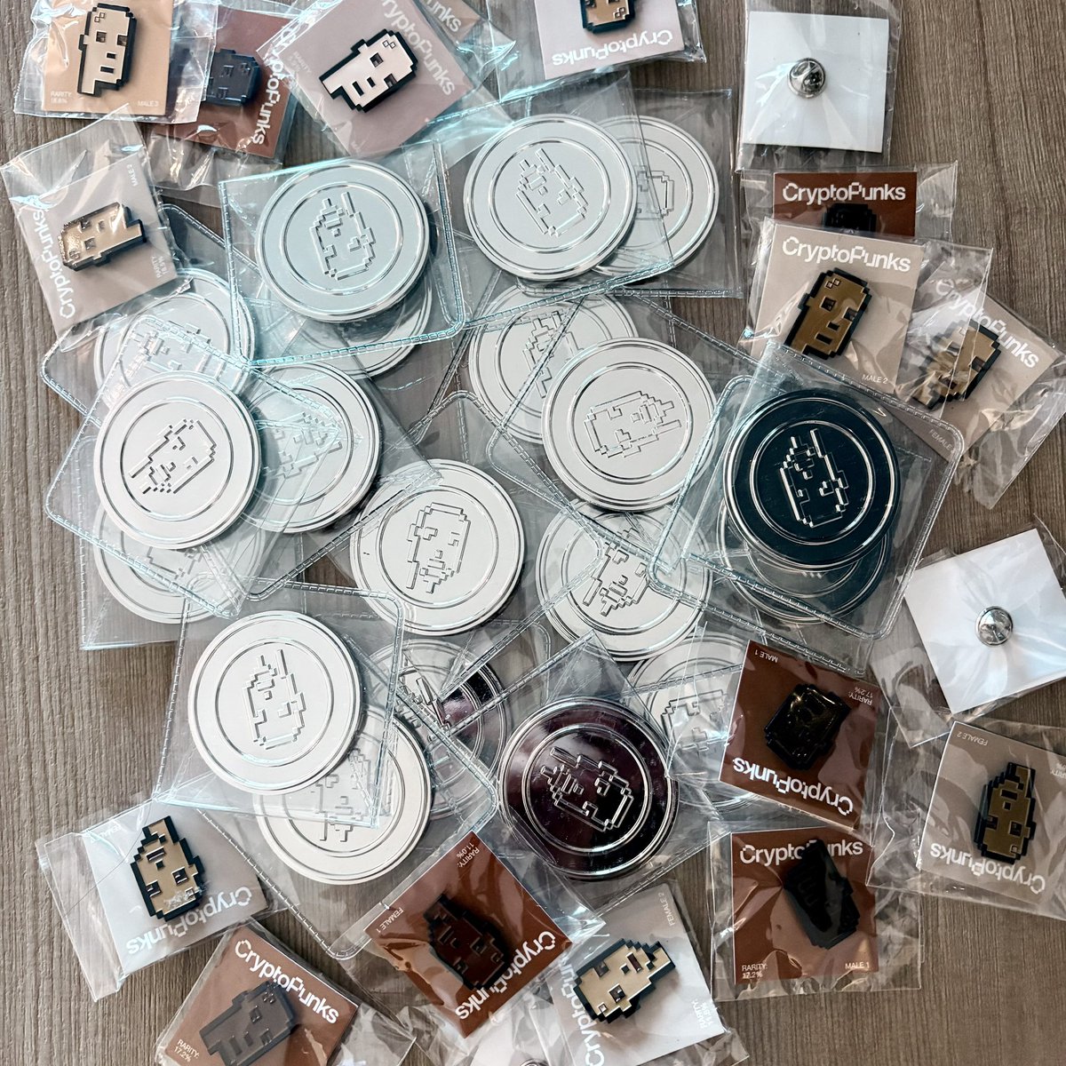 When you checked in with your punk at the node foundation opening, they  gave you a silver coin which could be used in a giant gumball machine to  get a punks pin.