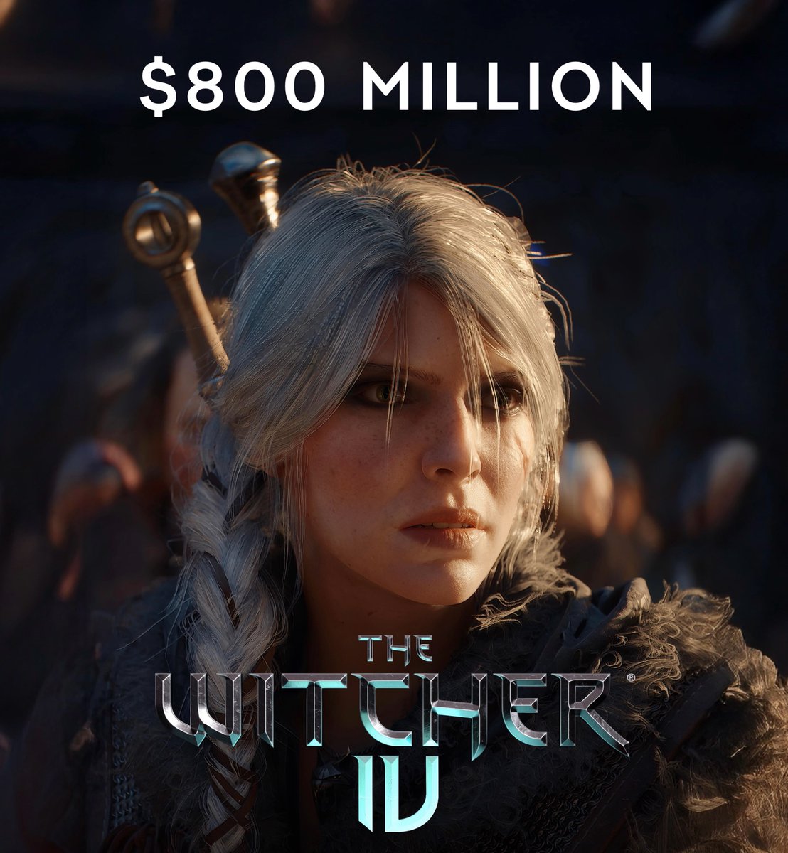 GTAVI_Countdown's tweet image. GTA 6 vs The Witcher 4 (rumored budgets)