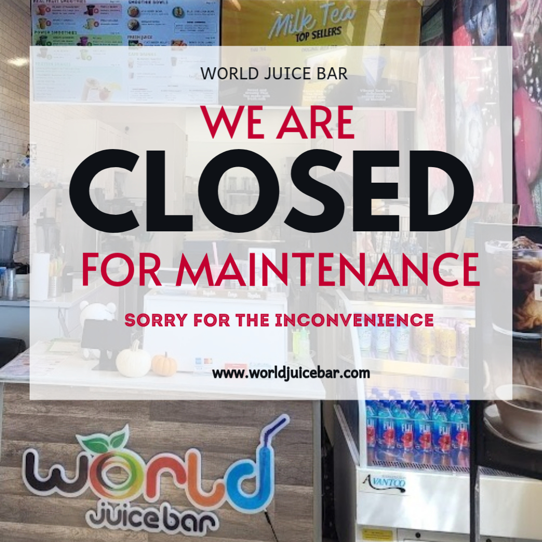 Update! We are closed again for emergency maintenance through Monday, Jan 24. With the cold winter days, even our store needs a reset. Stay tuned for our reopening and our new pop-up event.   🍊😊 #JuiceJoy #SeeYouSoon #FreshStart #smoothies #coldpressedjuice