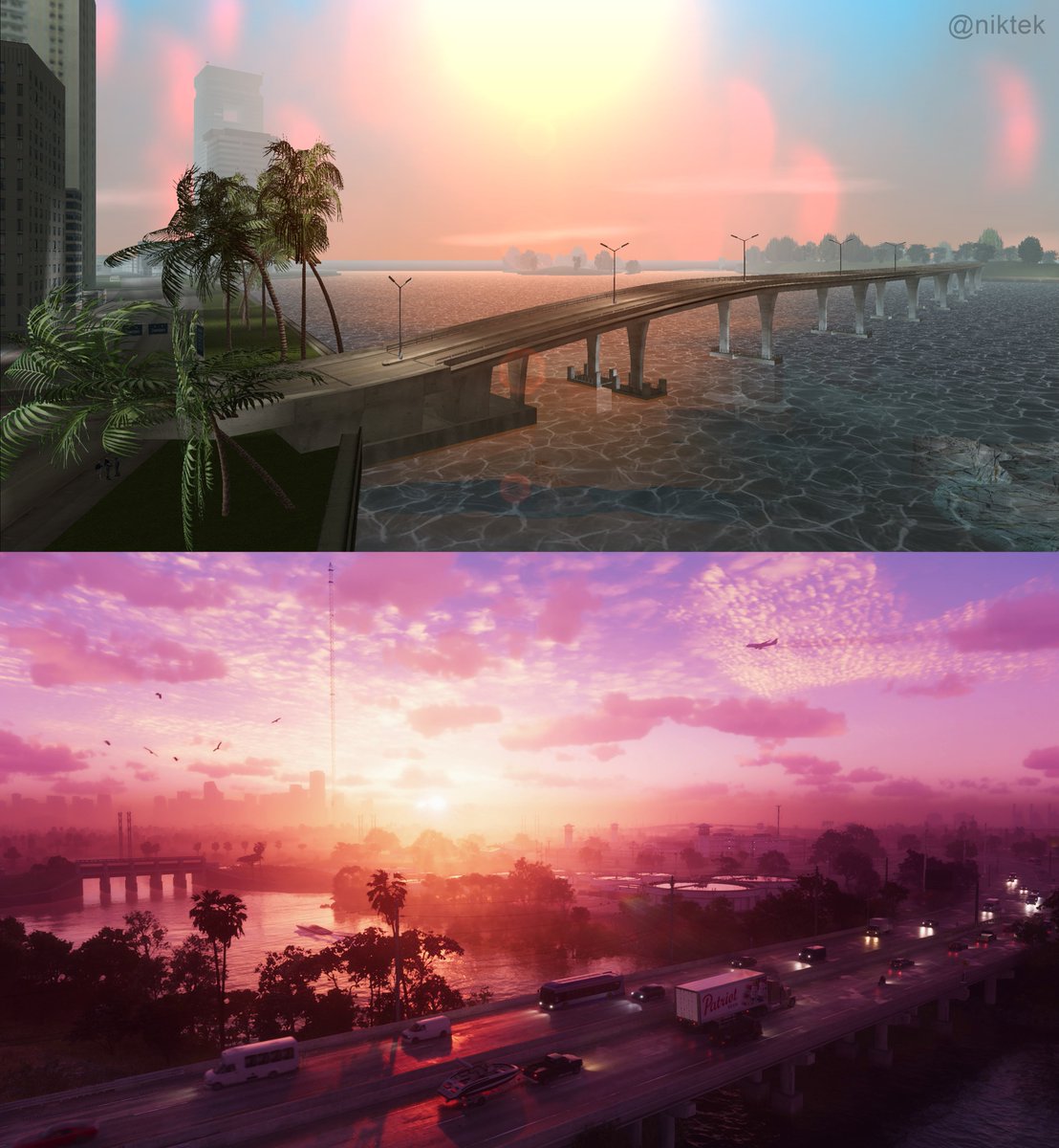 Grand Theft Auto Vice City (2002)

Grand Theft Auto VI Trailer 1 (2023)

21 years apart