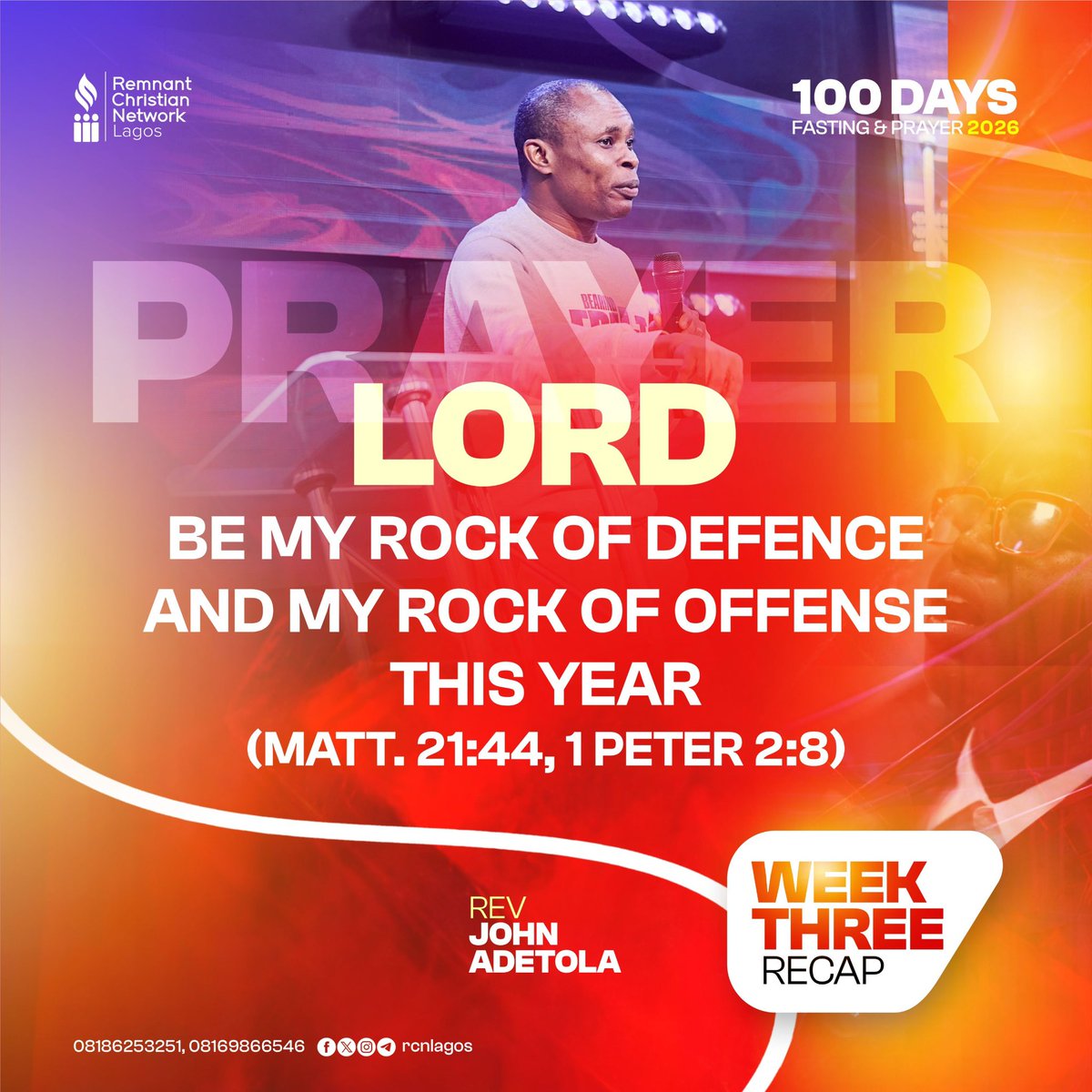 RCNLagos's tweet photo. "The trophy of this 100-day fast is not that you fasted, but that you met with God."
Week 3 was more than a charge; it was a call to seek His face. Dive into the summary & find full messages on TG/YT @rcnlagos.
#RCNLagos #wealthandwarfare #CBS #100daysfast https://t.co/ebvdr98AOb