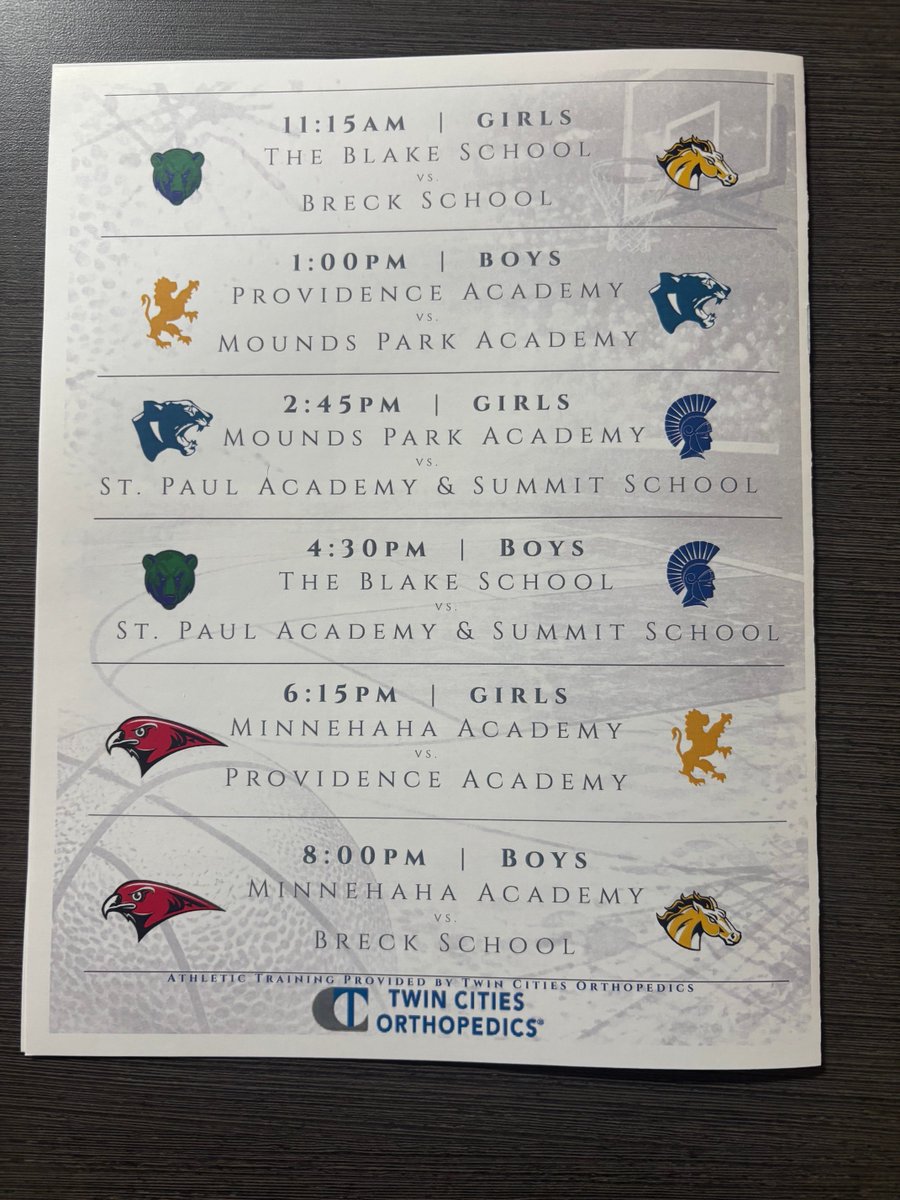 Here is the schedule for today!