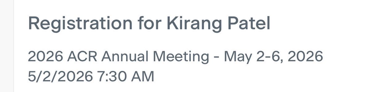 koolkpMD's tweet image. Just registered! Who else will I be seeing at #ACR2026? 🙋‍♂️