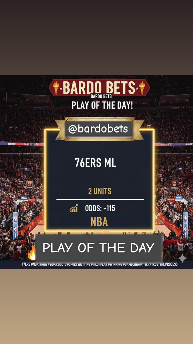 🚨FREE PLAY OF THE DAY🚨

We are currently 18-8 🕺💥 We’ve been on fire 🔥 Let’s make it 19-8! 

Lock this in 📲👇🏽 Always show love if you’re tailing these with me 🕺

#Gambling𝕏 #NBA #bardobets