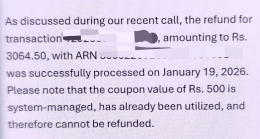 kunalshah_82's tweet photo. @TataCLiQCare This is the response you have sent. Firstly you attribute whole coupon to single item and then you cancel that delivery. On top you say the coupon is utilised so can't be reinstated. Next level of fraud. @TataCLiQCare @TataCLiQCare @tatacliqsupport @iTATACLIQ https://t.co/G48zbXzEqe