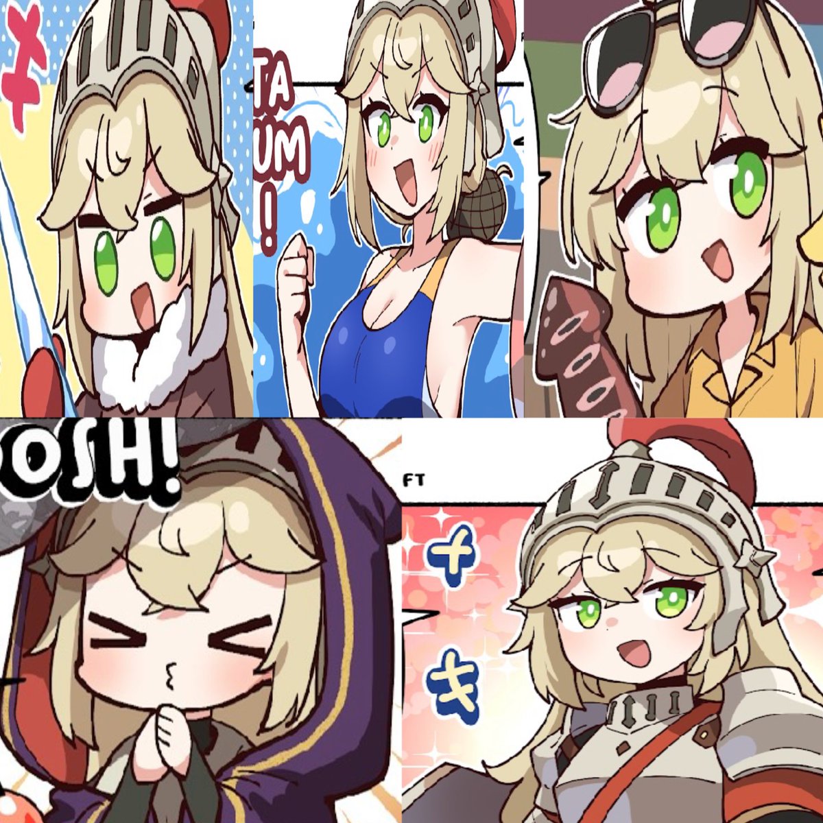 emistickmin22's tweet image. Los atuendos que ha llevado la caballera durante los cómics de guardián tales