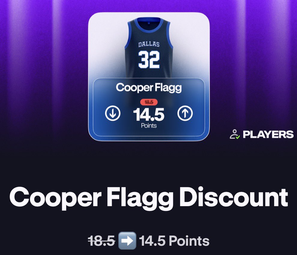 Lex is a major Mavericks fan and loves this Cooper Flagg discount today. Download your.PRIZE PICKS app do your first five dollar play after using the code. LEXANDTERRY and they will give you $50 in lineups. Prize Picks, it’s good to be right.