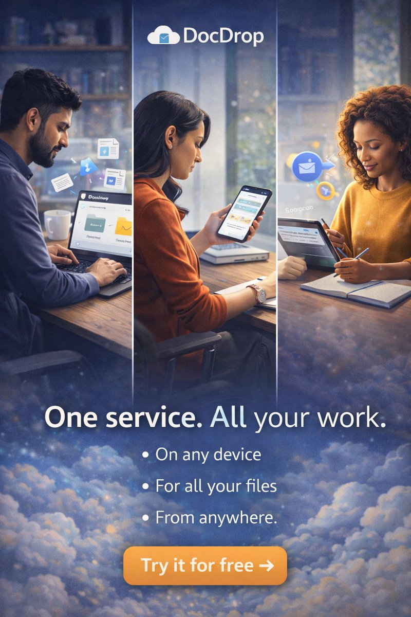 docdropin's tweet photo. One place. Every file. Real work.

No switching tools.
No hunting for documents.
Just open DocDrop and get to work.
Built for how work actually happens.

👉 https://t.co/aHsXx8ivPB https://t.co/BjslT44xEI