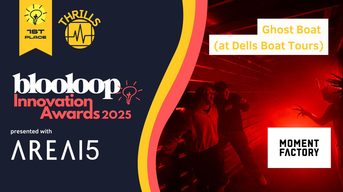 deadskull_'s tweet photo. Ghost Boat goes GOLD!
What a huge honour to be part of the now award winning experience that is Wisconsin Dells - Ghost Boat!
Picking up 1st Place in the "Thrill" category at the @Blooloop Innovation Awards! #Blooloop #ThemeParks https://t.co/JgzhteOQ5H