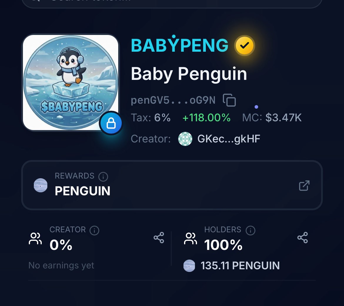 <a href="/Falconcrypto_/">FalconCrypto 🦅</a> Help us bond $BABYPENG! It sends out $penguin to holders.

penGV5AktFonNaxQgDzj9jbY1do5CsJciUBBTPzoG9N