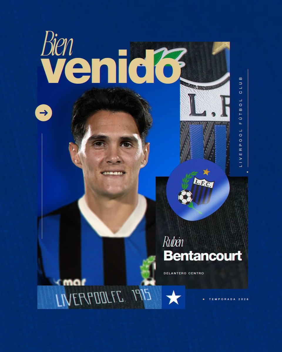 🔵⚫️✅️ Liverpool presentó oficialmente el regreso de Ruben Bentancourt.

Llega como agente libre tras un paso por Argentinos Juniors.

Vuelve al club donde fue campeón uruguayo en 2023.
