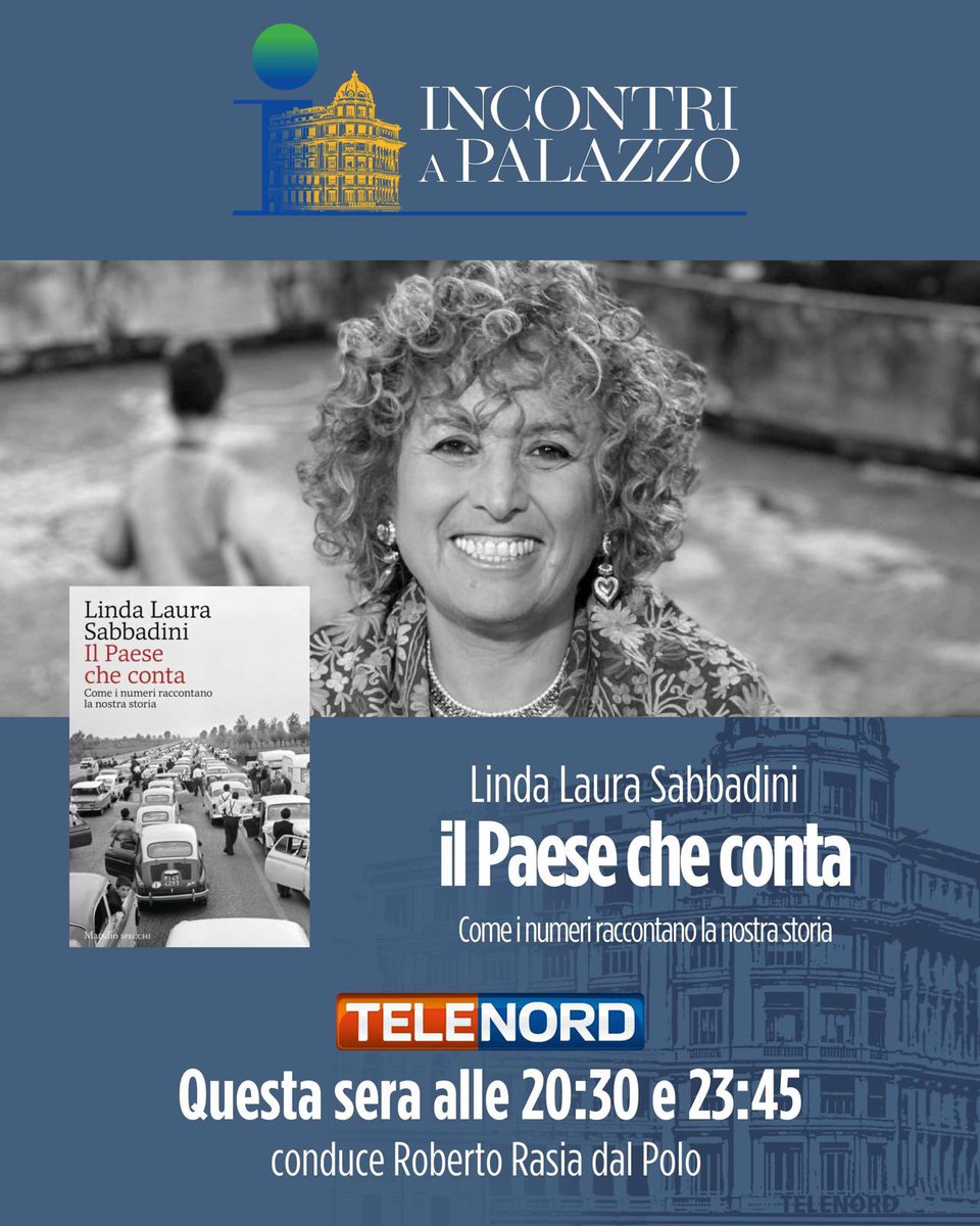 È un bellissimo libro quello scritto da Linda Laura SABBADINI, la numero 2 dell’ISTAT, una delle più importanti istituzioni del nostro Paese. 

L’ho intervistata e questa sera va in onda in TV. 

Buona visione sul canale 11 della TV o in streaming HD su Telenord.it