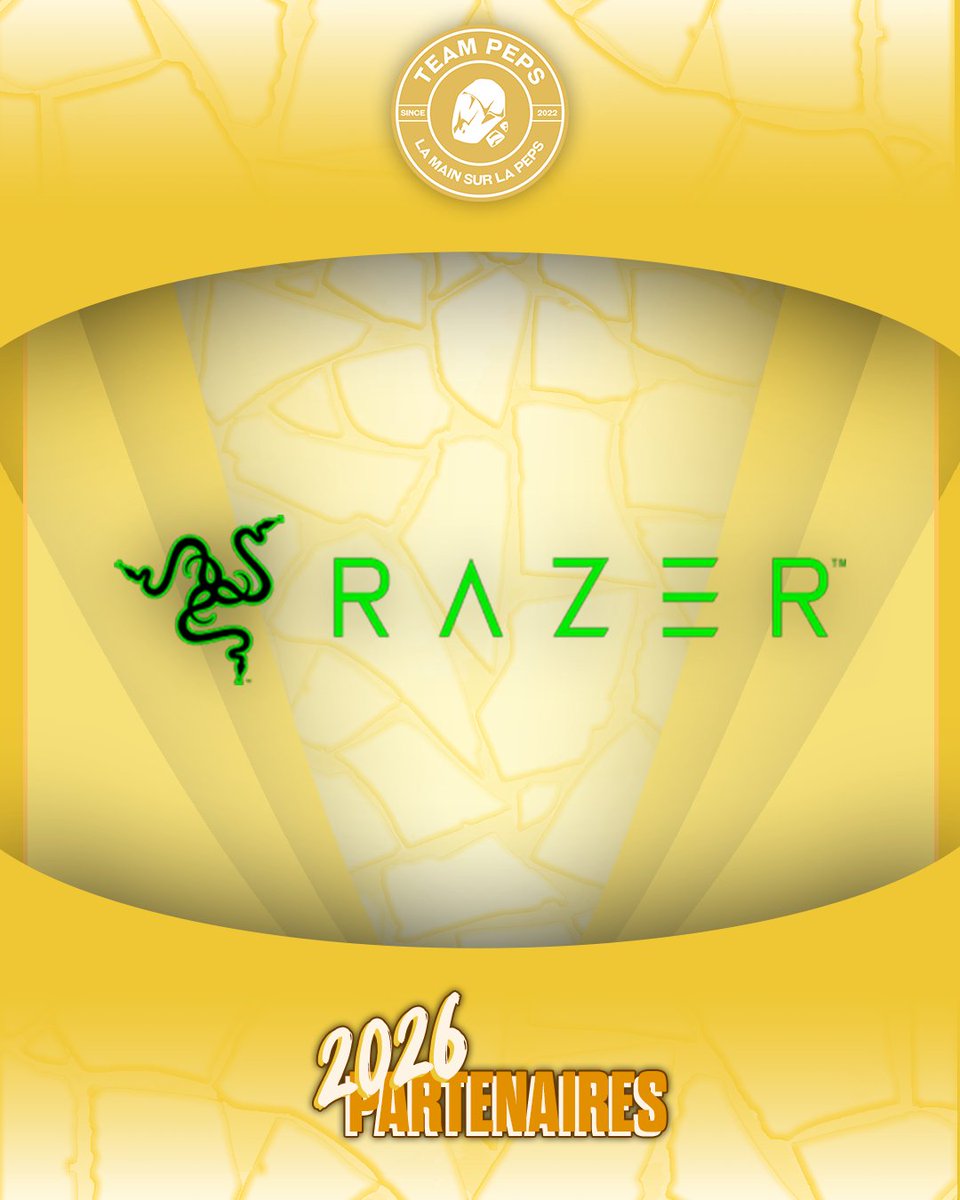 Bienvenue à <a href="/RazerFrance/">R Λ Z Ξ R 🇫🇷</a>, nouveau partenaire équipementier de la Team Peps en 2026 !

#AuxArmes ⚔️