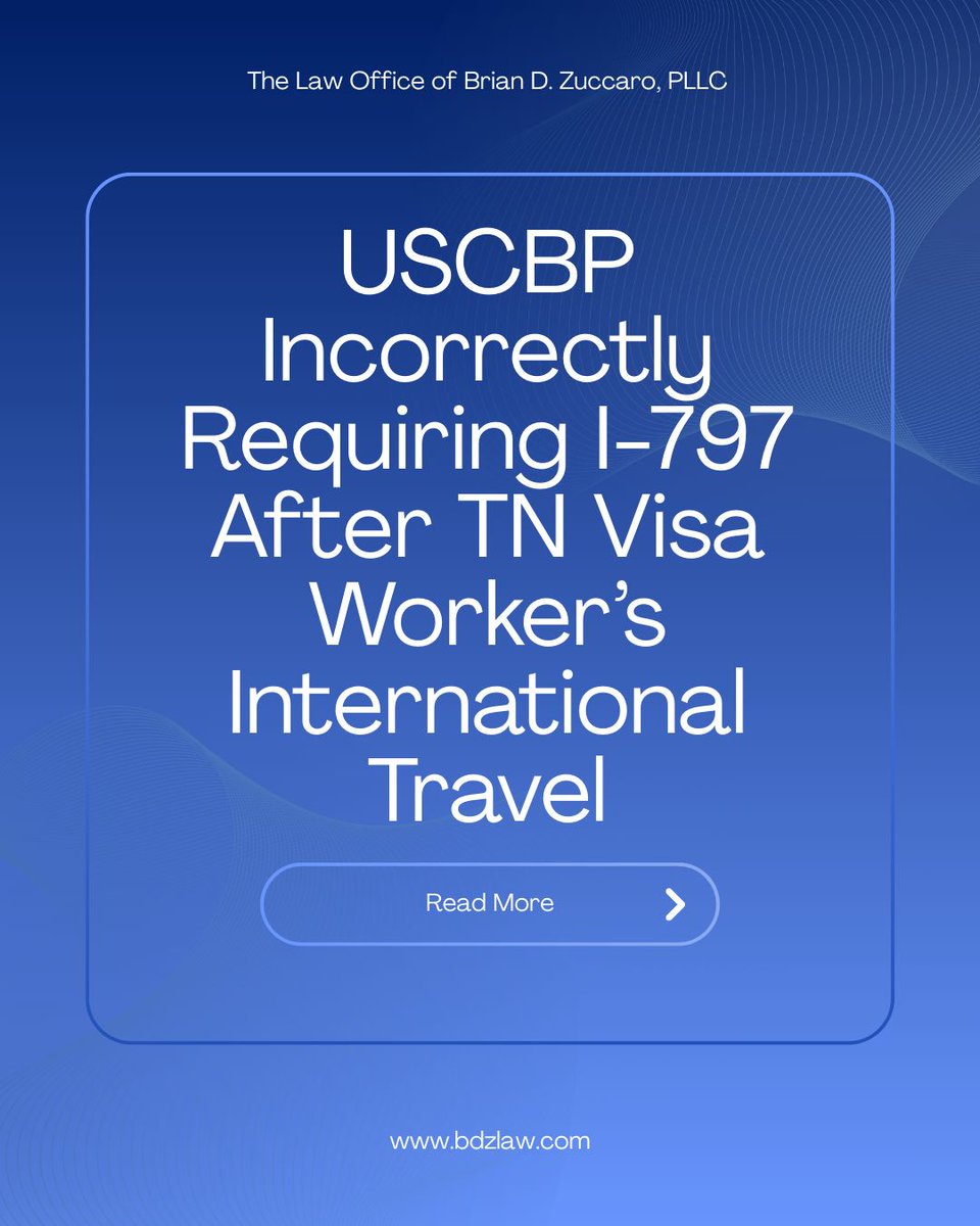 CBP Incorrectly Requiring I-797 After TN Visa Worker’s International Travel. Read more here: bdzlaw.com/nafta-tn-blog/…
