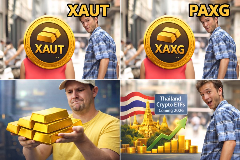 Thailand’s SEC is getting ready to approve rules for crypto ETFs, with plans to launch them in 2026. 

This is a big step toward bringing crypto into traditional finance.

At the same time, tokenized gold is growing fast. Its total value is now over $4 billion, while gold prices