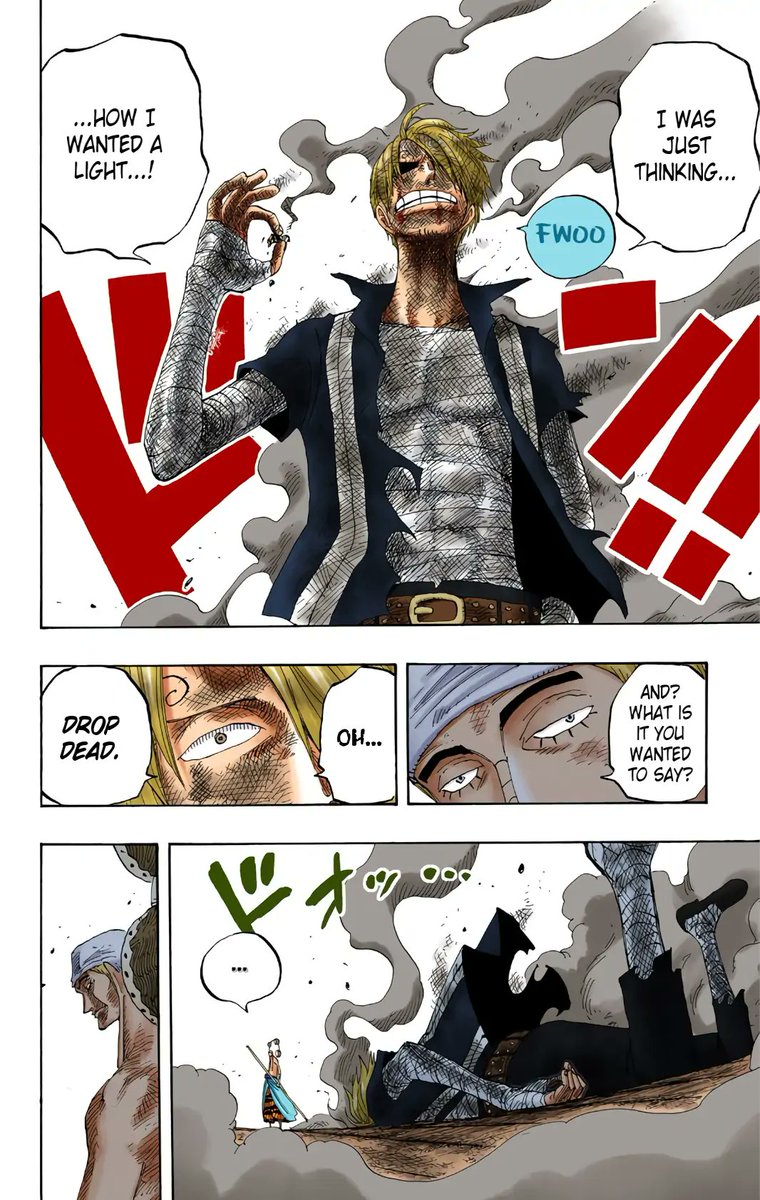 They make a big deal about Zoro making a sacrifice for the crew 485 chapters in.

Meanwhile, Sanji