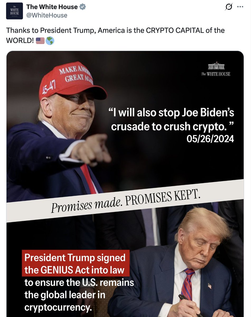 🔥ÚLTIMO🔥

🧨La Casa Blanca afirma: "Estados Unidos es la capital mundial de las #criptomonedas".