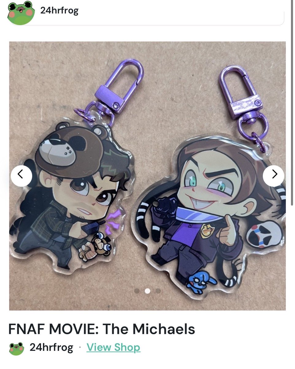 24hrfrog's tweet photo. https://t.co/gGf4XinX4k

Leftover Michael/Mike charms are live!

I have 4 Vanny charms left— any international orders outside the USA will get 1 for free

these charms will not be restocking, once they are sold out they’re gone! Thank you everyone for ur support &amp; patience! https://t.co/5w8tfYfN2o